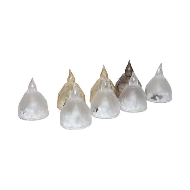 LED Flameless Decorative Diyas – Set of 8 Crystal-Style Lights