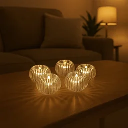 LED Flameless Tealight Candles – Crystal Design Warm Glow Set