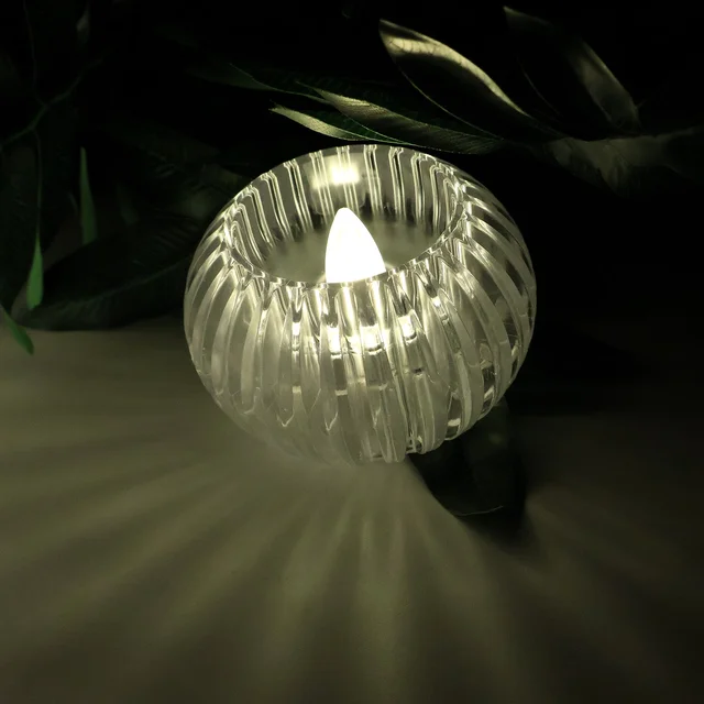 LED Flameless Tealight Candles – Crystal Design Warm Glow Set