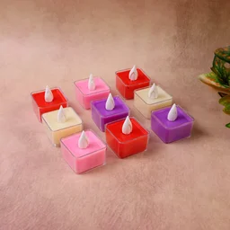 LED Flameless Tealight Candles – Vibrant Multicolor Set (9 Pc)