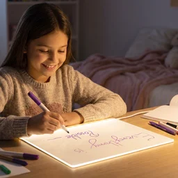 LED Illuminated Drawing Writing Board with 7 Color Markers (1 Set)