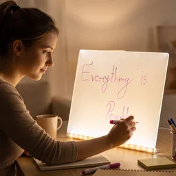 LED Illuminated Drawing Writing Board with 7 Color Markers (1 Set)