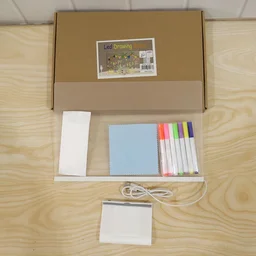 LED Illuminated Drawing Writing Board with 7 Color Markers (1 Set)