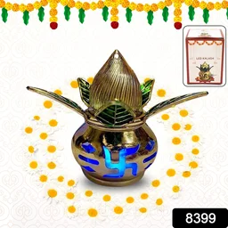 LED Kalash – Gold Plated, Multicolor Light for Pooja | Styleva