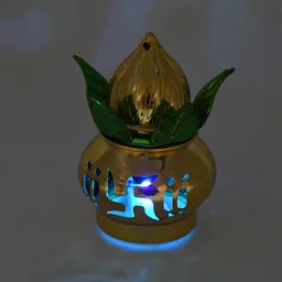 LED Kalash – Gold Plated, Multicolor Light for Pooja | Styleva