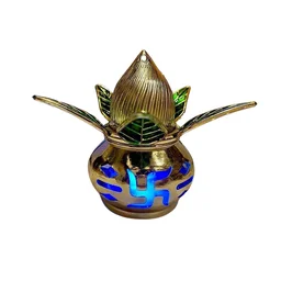 LED Kalash – Gold Plated, Multicolor Light for Pooja | Styleva