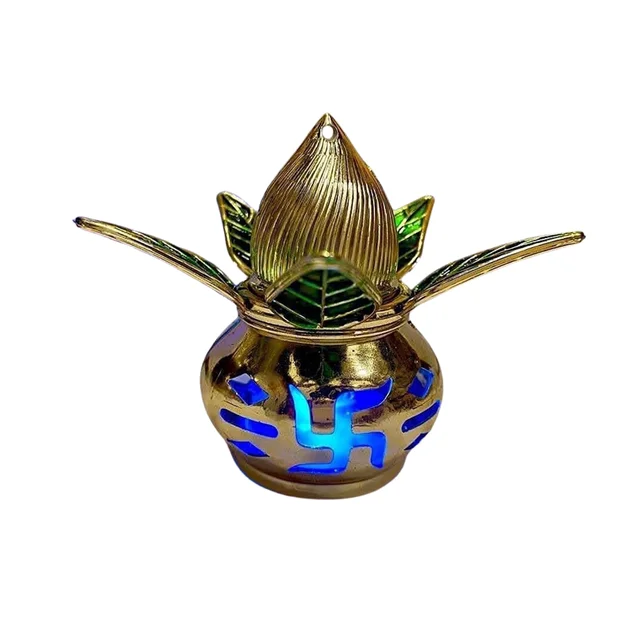LED Kalash – Gold Plated, Multicolor Light for Pooja | Styleva