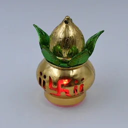 LED Kalash – Gold Plated, Multicolor Light for Pooja | Styleva