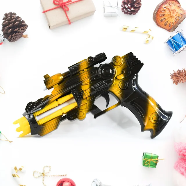LED Laser Gun Toy – Battery Operated Space Blaster with Lights & Sound