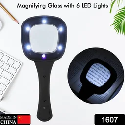 LED Magnifying Glass – 6-LED Lighted for Reading | worko