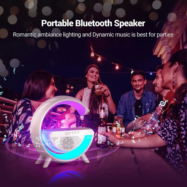 LED Night Lamp with Bluetooth Speaker – Wireless Charging | Indo Glow