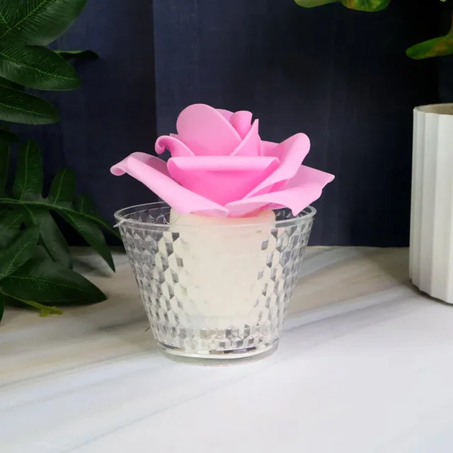 LED Rose Flower Flameless Tealight Candle Set – Elegant & Safe Décor