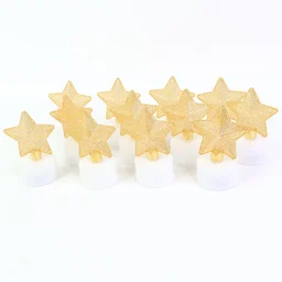 LED Star Candles – Set of 12 Flameless Decorative Tealights