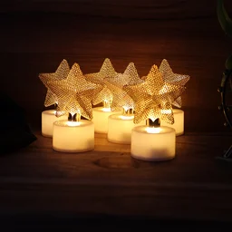 LED Star Candles – Set of 6 Flameless Decorative Tealights