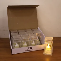 LED Storm Lantern Decorative Lights – Set of 12 Battery-Operated Flameless Lanterns