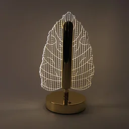 LED Table Lamp – Elegant Leaf Design with USB Rechargeable Base