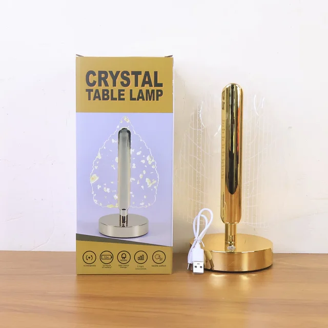 LED Table Lamp – Elegant Leaf Design with USB Rechargeable Base