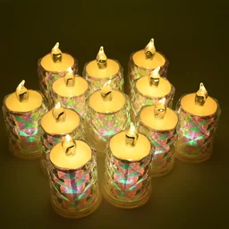 LED Tealight Candles 12 Pack – Flameless Diwali Decor | Styleva
