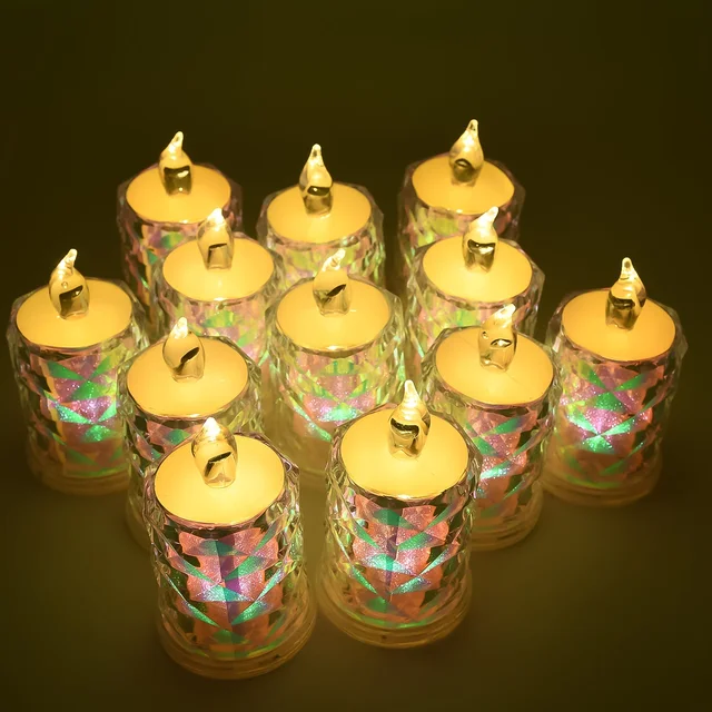 LED Tealight Candles 12 Pack – Flameless Diwali Decor | Styleva