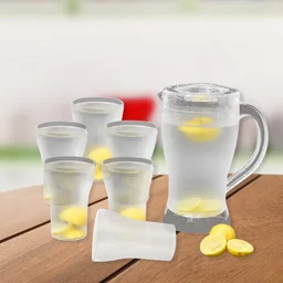 Lemon Jug Set – 1200ML Unbreakable Jug with 6 Glasses