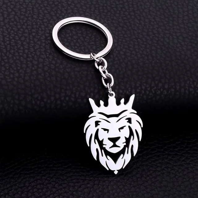 Lion Head Keychain – Stainless Steel Durable Crown Design