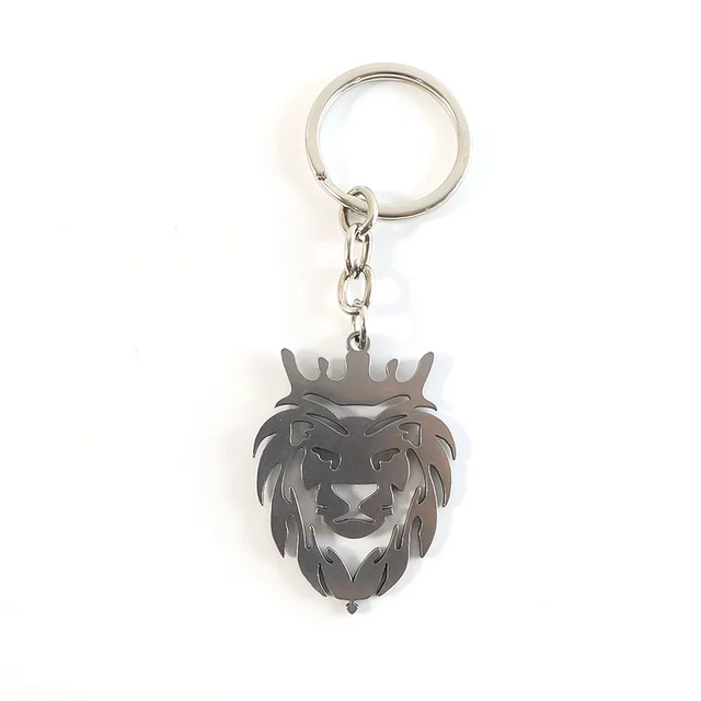 Lion Head Keychain – Stainless Steel Durable Crown Design