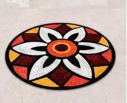 Rylie Water Absorbing Rangoli mat in different design and color full Mo - Free Size
