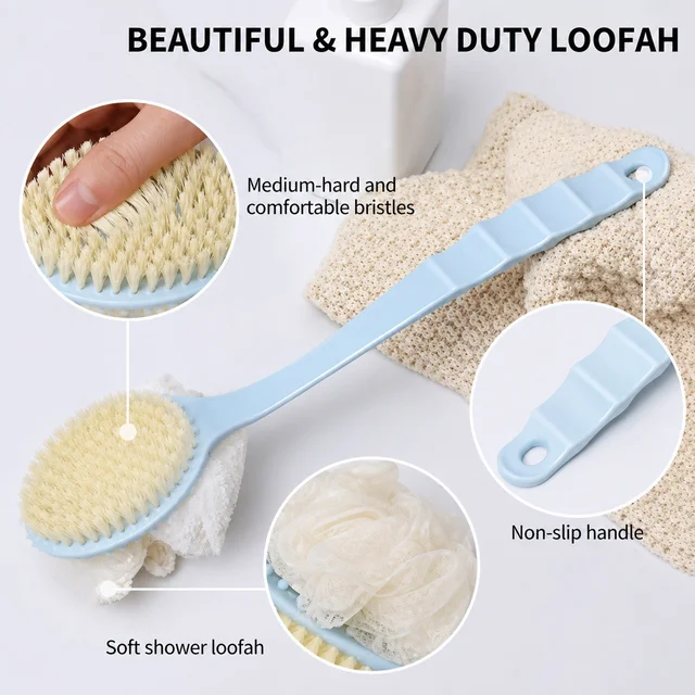 Long Handle Shower Brush – Gentle Exfoliation for Deep Clean
