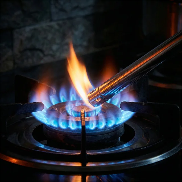 Long Stainless-Steel Gas Stove Lighter – 1-Foot Extended Reach Safe Ignition
