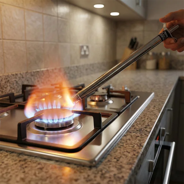 Long Stainless-Steel Gas Stove Lighter – 1-Foot Extended Reach Safe Ignition