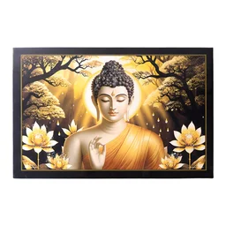 Lord Buddha Wall Painting – Spiritual Decor with Wooden Frame
