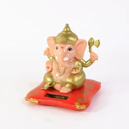 Lord Ganesh Idol with Solar-Powered Base – Medium Decorative Statue