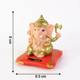 Lord Ganesh Idol with Solar-Powered Base – Medium Decorative Statue