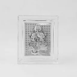 Lord Ganesha Silver-Plated Photo Frame – Elegant Spiritual Decor