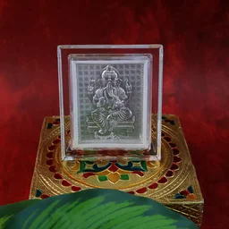 Lord Ganesha Silver-Plated Photo Frame – Elegant Spiritual Decor