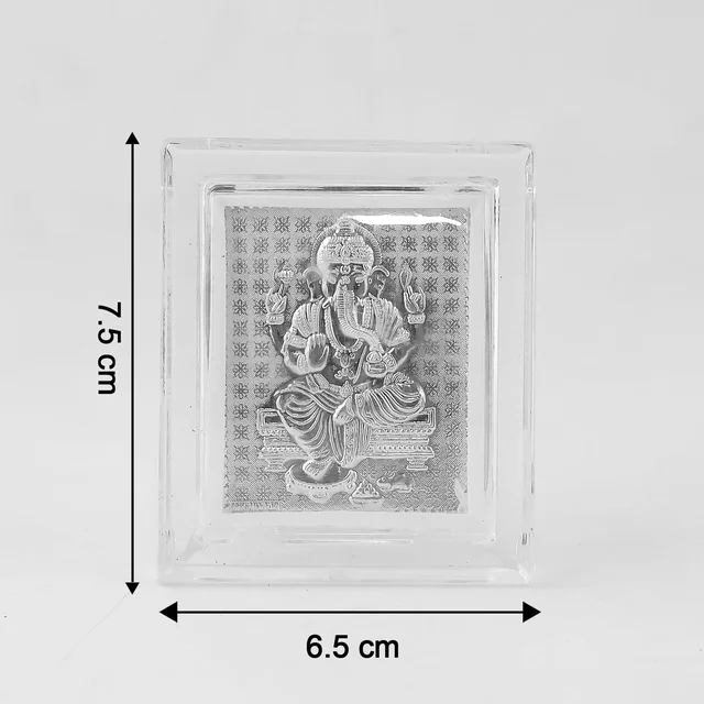 Lord Ganesha Silver-Plated Photo Frame – Elegant Spiritual Decor