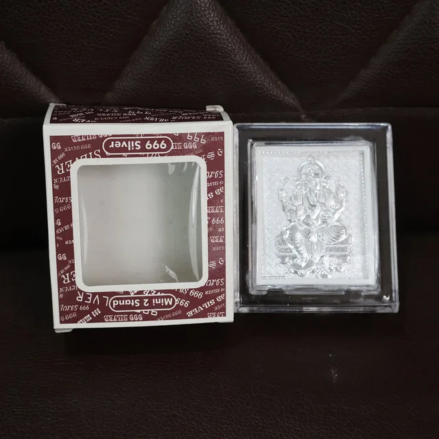 Lord Ganesha Silver-Plated Photo Frame – Elegant Spiritual Decor