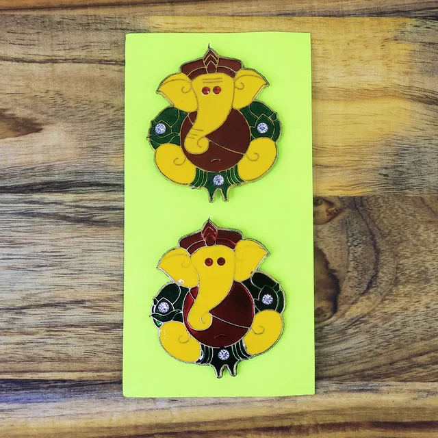 Lord Ganesha Wall Hanging Stickers – Set of 2 Vibrant Decor