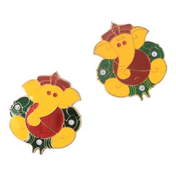 Lord Ganesha Wall Hanging Stickers – Set of 2 Vibrant Decor