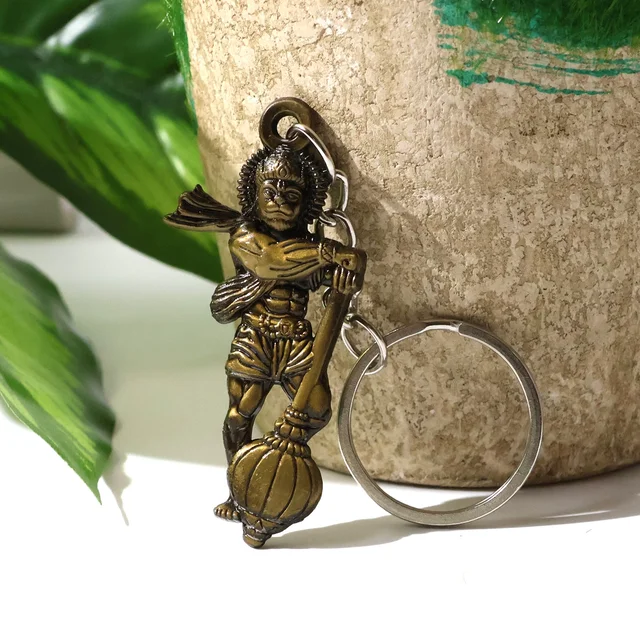 Lord Hanuman Metal Keychain – Durable Spiritual Devotional Accessory