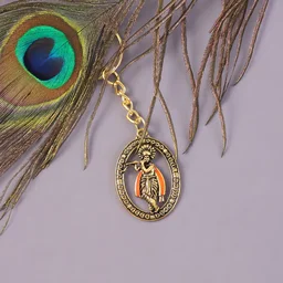 Lord Krishna Metal Keychain – Traditional Spiritual Accessory