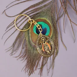 Lord Krishna Metal Keychain – Traditional Spiritual Accessory
