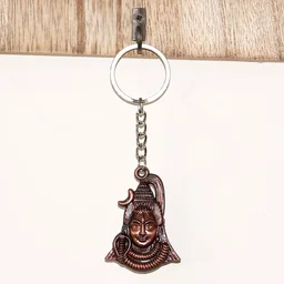 Lord Shiva Antique Finish Metal Keychain – Durable Devotional Gift