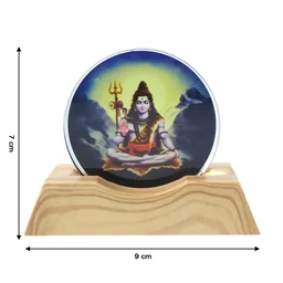 Lord Shiva LED Night Lamp – 3D Creative Wooden Base Light