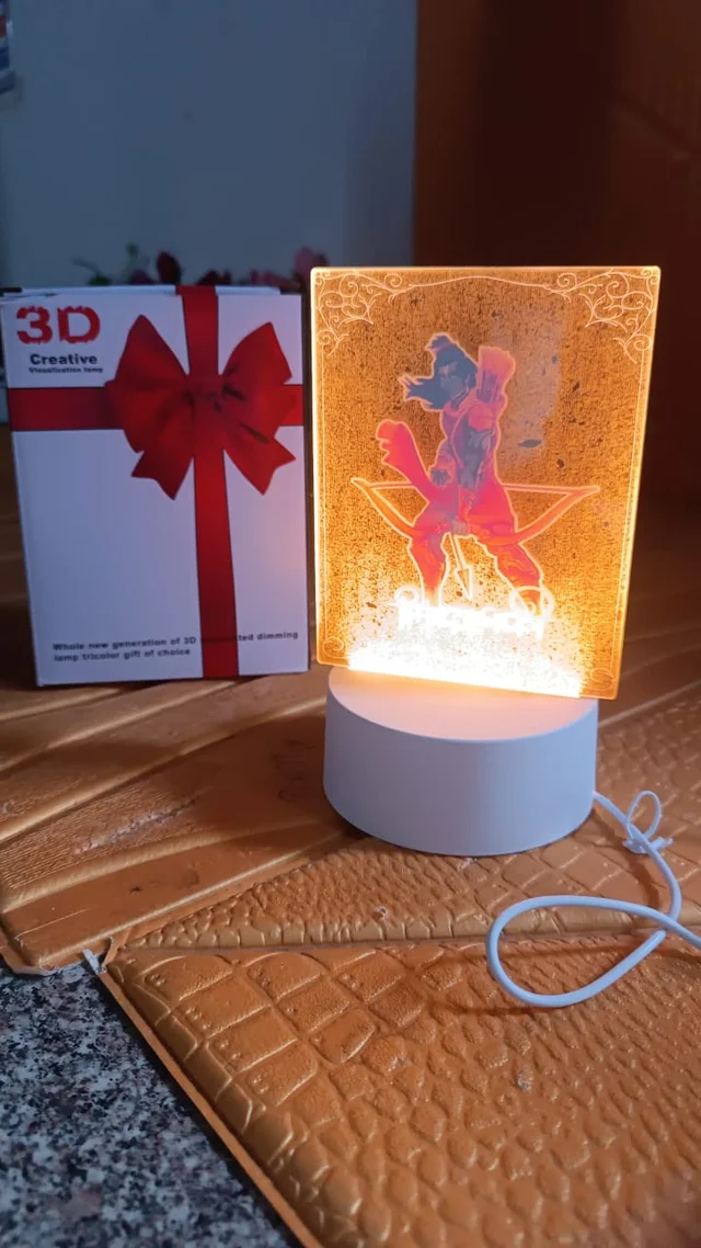 Lord Shree Ram 3D LED Night Lamp with Soft White Light