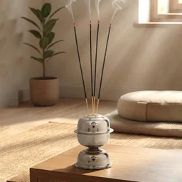 Lotus Agarbatti Stand – Durable Steel Incense Holder for Pooja