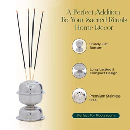 Lotus Agarbatti Stand – Durable Steel Incense Holder for Pooja