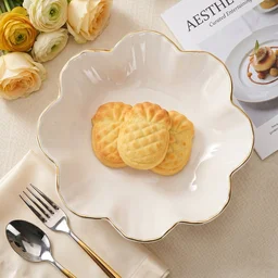 Lotus Flower Decorative Serving Tray – Elegant Snack & Dry Fruit Platter