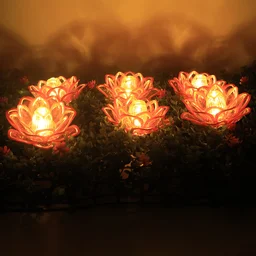 Lotus Shaped LED Flameless Candles – Set of 6 Decorative Lights