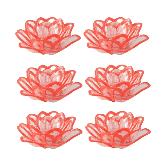Lotus Shaped LED Flameless Candles – Set of 6 Decorative Lights